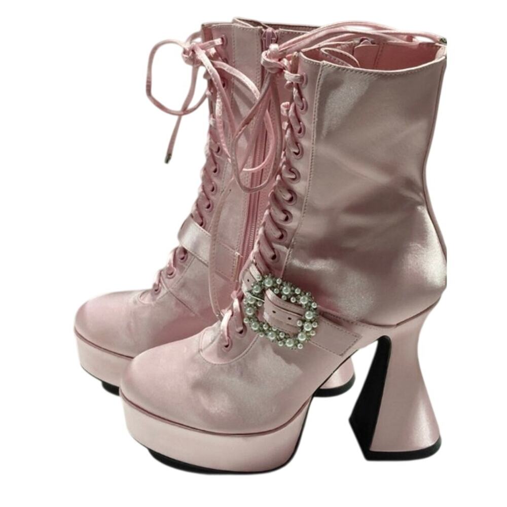 Pair of Sugar Thrillz women's platform boots in size 9M